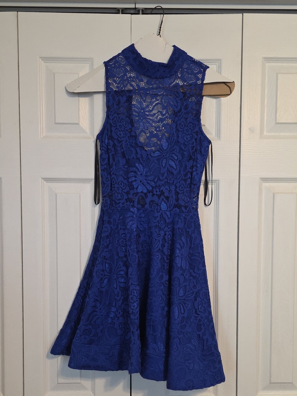 Homecoming Dress Royal Blue Lace Fit & Flare Dress
